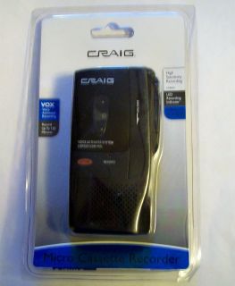 Craig CR8003 Micro Cassette Recorder Voice Activated 2 Speed Control