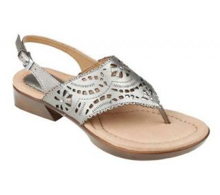 Earth Clove Leather Thong Sandals w/Cut outDetail   A323764