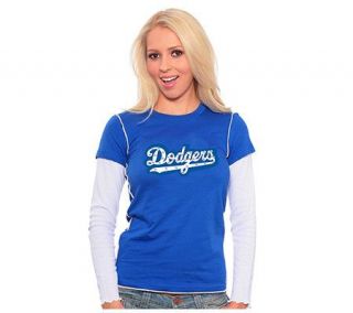 MLB Los Angeles Dodgers Womens Double Layer T shirt —