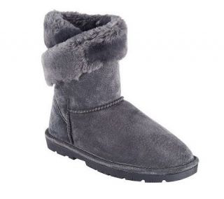 Lamo Wrap Suede Water Resistant Boots with Faux Fur   A226972