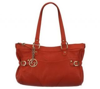 Maxx New York Nappa Leather Satchel with Pebble Leather Trim