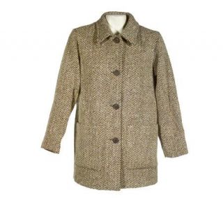 Henry White Herringbone Donegal Tweed Barn Jacket —