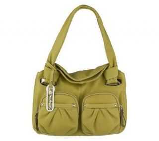 Makowsky Glove Leather Flap Top Shoulder Bag w/Cargo Pockets