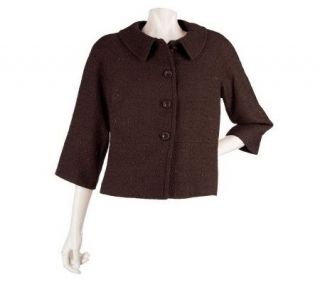 SC by Sara Campbell Solid Tweed Bow Back Jacket —