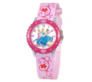 Disney Muti Princess Pink Bezel Time Teacher Watch   J308270