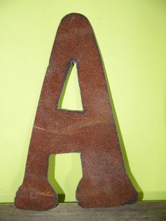 Recycled Rusty Flat Metal Letter A 10 inches Made in USA by