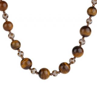 Joan Rivers Graduated Tigers eye 36 1/2Necklace w/3 Extender