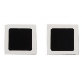 UltraFine Silver Black Epoxy Enamel Square Cufflinks   J111870