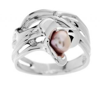 Hagit Gorali Sterling Bloom Cultured Pearl Wrap Design Ring — 