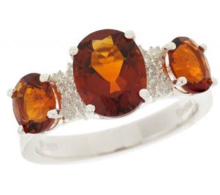 Sterling 2.50 ct tw Madeira Citrine Diamond Accent Ring —