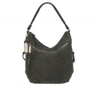 Tignanello Suede Hobo Bag with Side Zip Pockets   A226373