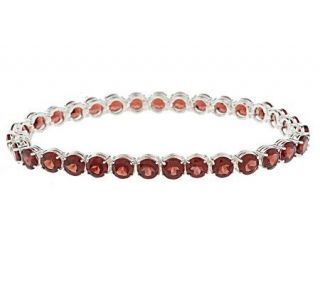 Sterling 26.35 ct tw Mozambique Garnet 8 Tennis Bracelet —