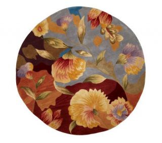 Royal Palace Watercolors 6 Round Handmade Wool Rug —