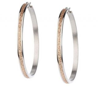 Steel by Design Choice of Glitter Hoop Earrings —