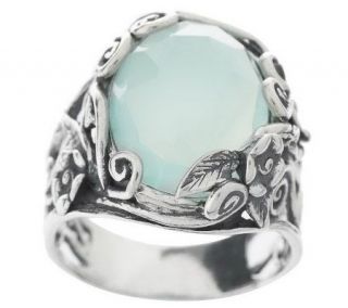 Or Paz Sterling Faceted Chalcedony Floral Openwork Ring —