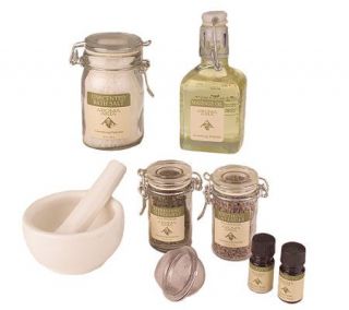 Aroma Aria 9pc Apothecary Bath and Body Set with Wood Tray —