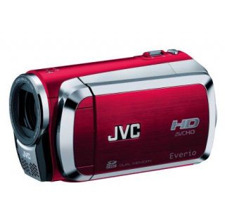 JVC Everio GZHM200 Dual SD Card Slot HD Camcorder   Red —