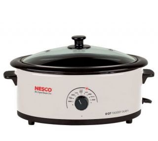 Nesco 6 qt Roaster Oven with Removable Steel Rack   Ivory   K130876