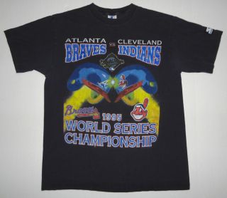  Atlanta Braves vs Cleveland Indians T Shirt Tee M Starter