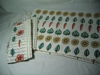 New Set of 4 Matching Reversible Cotton Placemats Napkins