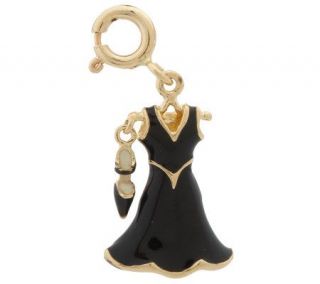 Little Black Cocktail Dress Charm 14K Gold —