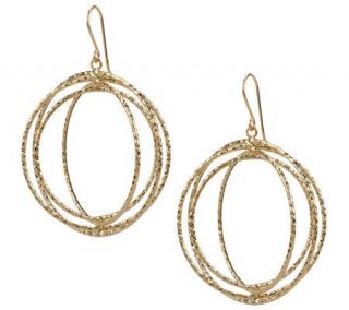 VicenzaGold Textured Interlocking Dangle Earrings 14K Gold —