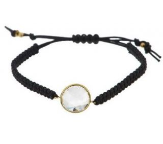 Faceted Gemstone Adjustable Cord Bracelet 14K Gold —