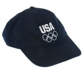 Team USA Adjustable Cap w/ Embroidered USA Rings Logo —