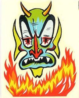 Vintage Devil Head Hot Rat Rod Impko Travel Decal Waterslide Sticker