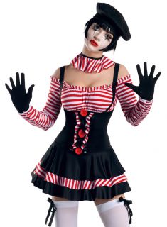 Sexy Womens French Mime Artist Halloween Costume Small