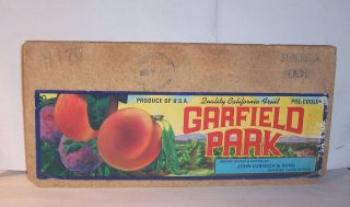 Vintage Crate Label Garfield Park Suncrest Peaches