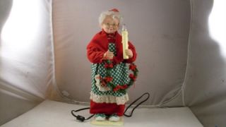 Crestone Products Animated Mrs Santa Claus Figure with Lighted Candle