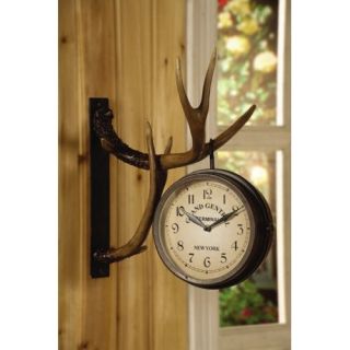 Crestview Double Sided 2 Faces Metal Clock Hangs on Resin Wall Mounted