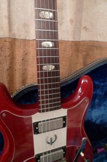 1963 Epiphone Crestwood Custom Vintage Guitar Cherry Red Wilshire