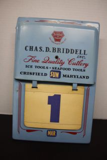 Chas D Briddell Crisfield Maryland Seafood Calendar Sign Crab Oysters