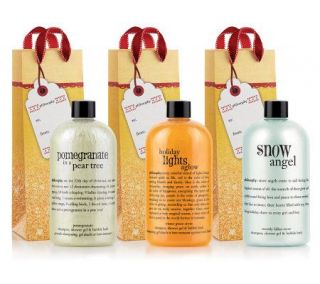 philosophy holiday sparkle 16 oz 3 in 1 gel trio with gift bags