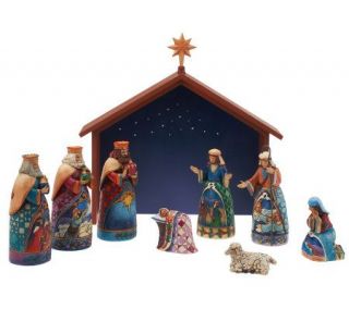 Jim Shore Heartwood Creek Set of 9 Mini Nativity Figurines —