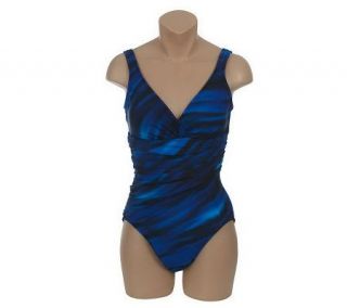 DreamShaper by Miraclesuit Wavy Navy 1 piece Swimsuit —