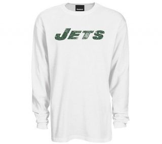NFL New York Jets Long Sleeve Faded Waffle T Shirt —