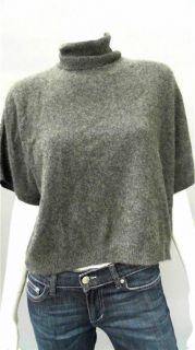 Cris Misses M Cashmere Turtleneck Pullover Sweater Charcoal Gray Solid
