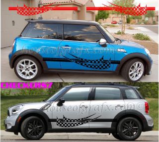  Checkered Body Graphics Decals Fit Mini Cooper Countryman