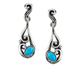 Carolyn Pollack Sleeping Beauty Turquoise Sterling Earrings — 