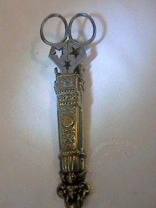 Victorian Vintage Sewing Scissors Crookes Brothers Antique Brass