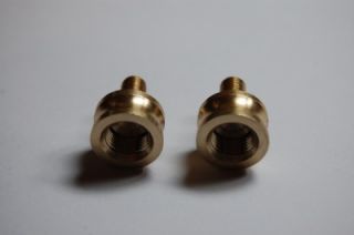 Pair 2 Brass Converters Use Standard 1 4 Lamp Finial on 3 8 Pipe