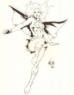 Supergirl Commission   2008 Signed original art by Ed Coutts