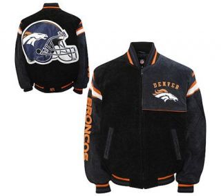 NFL Denver Broncos Genuine Suede Leather Jacket —