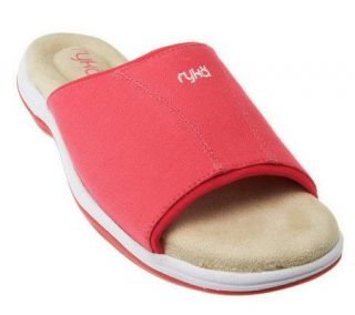 Ryka Cozi Single Band Memory Foam Slide Sandals —