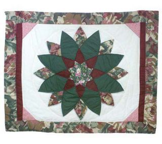 Peacock Feather Patchwork Handcrafted Sham —