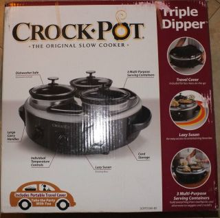 Crock Pot Triple Dipper Warmer Silver ***