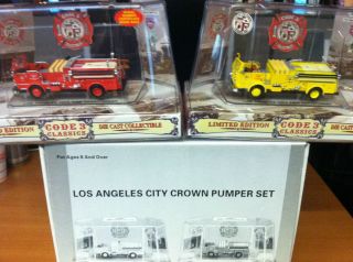 Code 3 Collectibles Los Angeles City Crown Pumper Set P80 E18